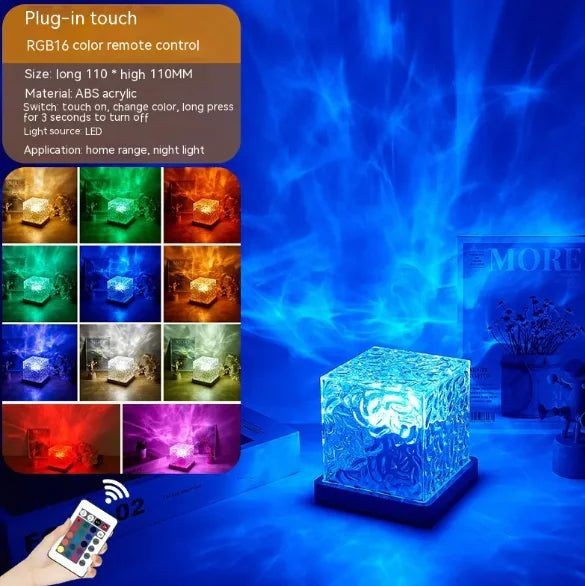 LED Water Ripple Projection Lamp with RGB Dimming