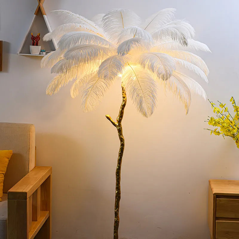 Feather Copper Floor Lamp