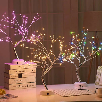 Copper Wire Christmas Tree LED Lamp