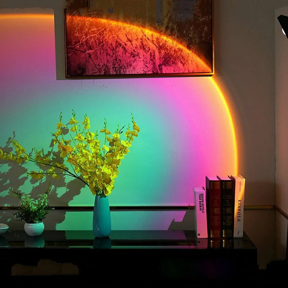 Sunset Projector Lamp: USB-Powered Colorful Atmosphere Night Light