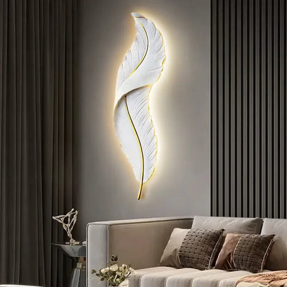 Modern home Feather LED Wall Lamp Living Room fireplace interior light Decoration decor art design luz Bedroom Bedside Lighting