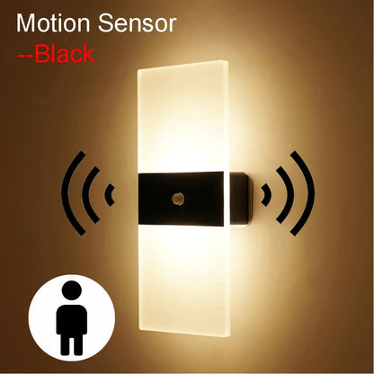 USB Recharge Wall Lamp Touch Motion Sensor Switch Indoor