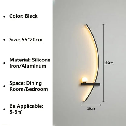 Modern LED Wall Lamp Stripes Wall Sconce for Bedroom Bedside Living Room Study Stairs Home Decor Indoor Lighting Fixture Luster