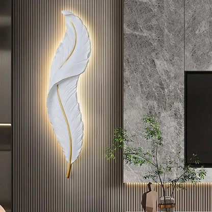 Modern home Feather LED Wall Lamp Living Room fireplace interior light Decoration decor art design luz Bedroom Bedside Lighting