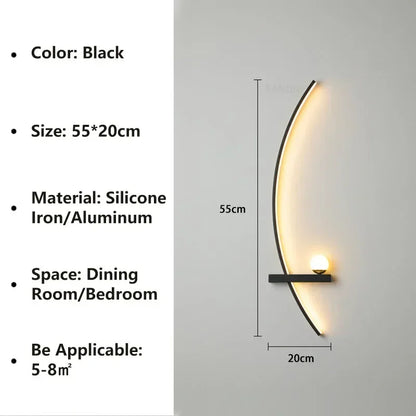 Modern LED Wall Lamp Stripes Wall Sconce for Bedroom Bedside Living Room Study Stairs Home Decor Indoor Lighting Fixture Luster