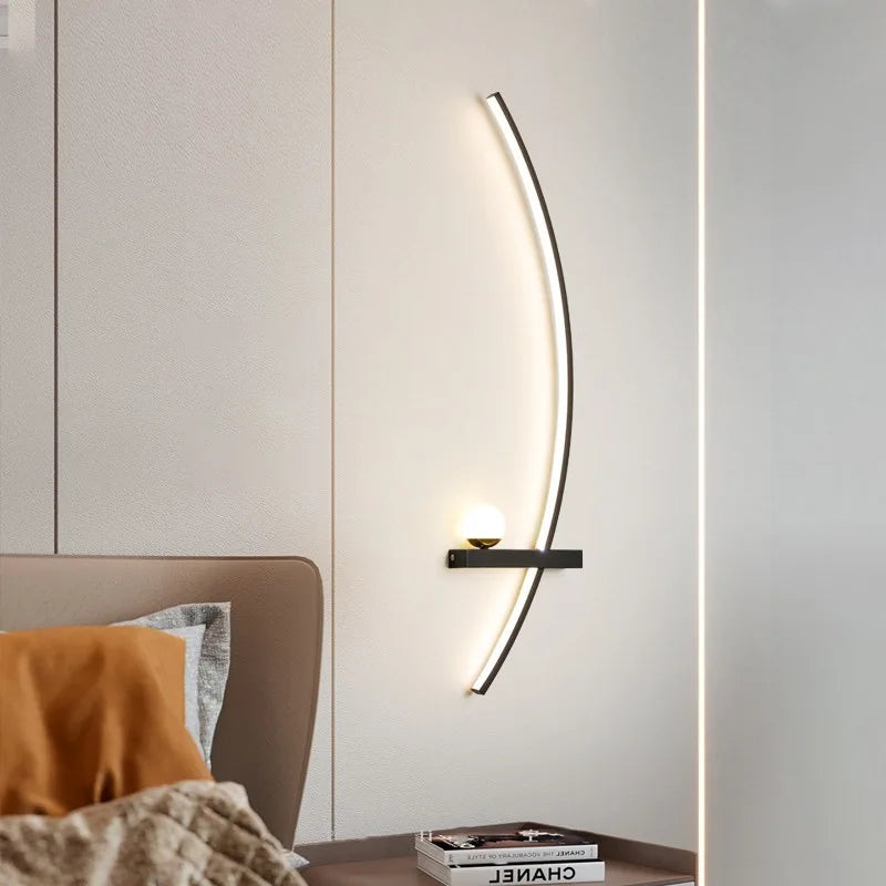 Nordic LED Wall Lamp Stripes Wall Sconce for Bedroom Bedside Living Room Study Stairs Home Decor Indoor Lighting Fixture Luster