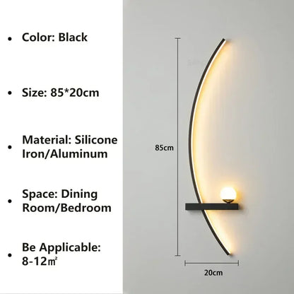 Nordic LED Wall Lamp Stripes Wall Sconce for Bedroom Bedside Living Room Study Stairs Home Decor Indoor Lighting Fixture Luster