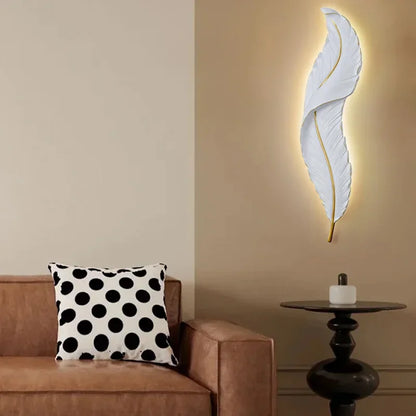 Modern home Feather LED Wall Lamp Living Room fireplace interior light Decoration decor art design luz Bedroom Bedside Lighting