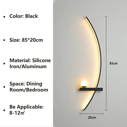 Nordic LED Wall Lamp Stripes Wall Sconce for Bedroom Bedside Living Room Study Stairs Home Decor Indoor Lighting Fixture Luster