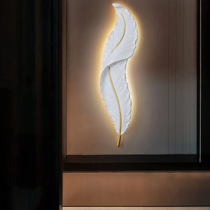 Modern home Feather LED Wall Lamp Living Room fireplace interior light Decoration decor art design luz Bedroom Bedside Lighting