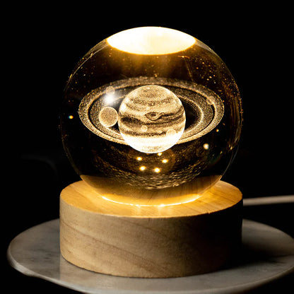 3D Solar System Crystal Ball Lamp