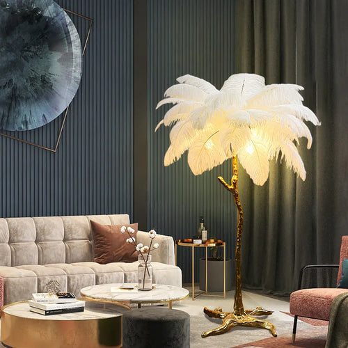 Feather Copper Floor Lamp