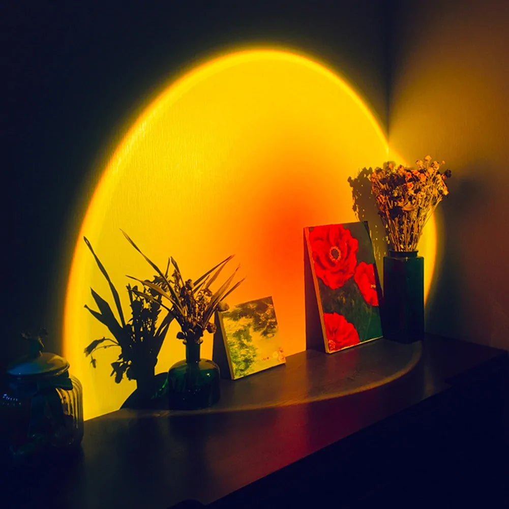 Sunset Projector Lamp: USB-Powered Colorful Atmosphere Night Light