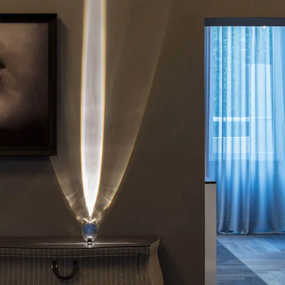 Italian Designer LED Crystal Table Lamp: "Eye of the Sky" Egg-shaped Night Light