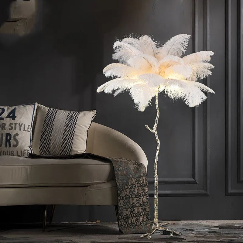 Feather Copper Floor Lamp