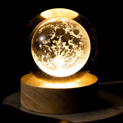 3D Solar System Crystal Ball Lamp